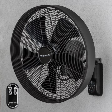 ZEVENTI - Sienas ventilators FREEZE 50W/230V, Ø 45 cm, melns + ar tālvadības pulti
