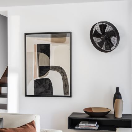 ZEVENTI - Sienas ventilators FREEZE 50W/230V, Ø 45 cm, melns + ar tālvadības pulti