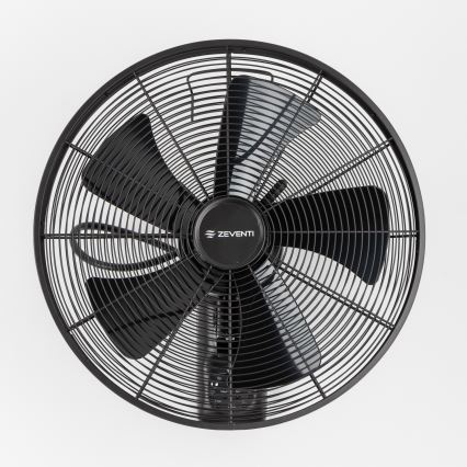 ZEVENTI - Sienas ventilators FREEZE 50W/230V, Ø 45 cm, melns + ar tālvadības pulti
