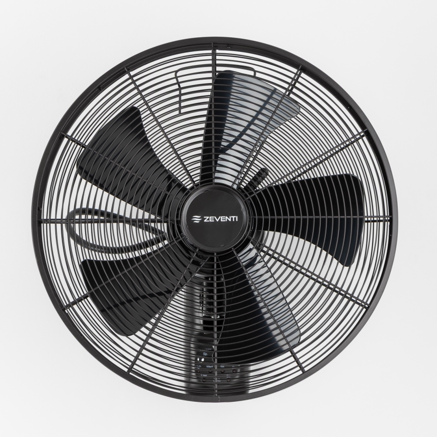 ZEVENTI - Sienas ventilators FREEZE 50W/230V, Ø 45 cm, melns + ar tālvadības pulti