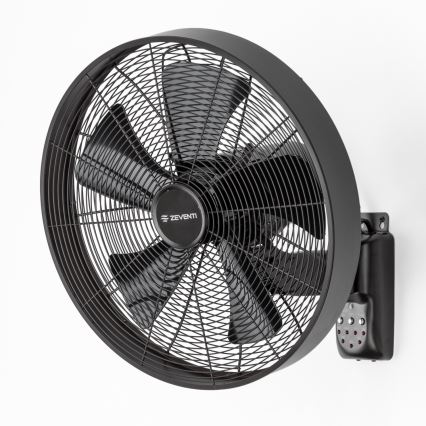 ZEVENTI - Sienas ventilators FREEZE 50W/230V, Ø 45 cm, melns + ar tālvadības pulti