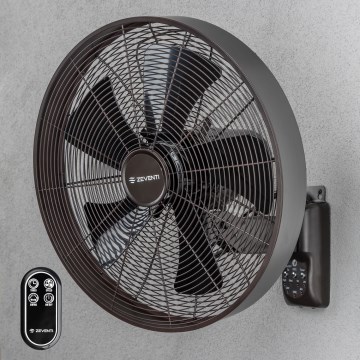 ZEVENTI - Sienas ventilators FREEZE 50W/230V Ø 45 cm melns/brūns + ar tālvadības pulti