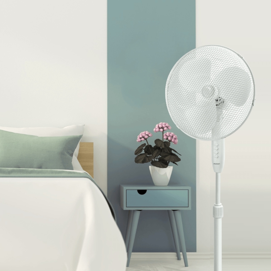 ZEVENTI - Ventilators uz statīva FLOW 40W/230V, balts