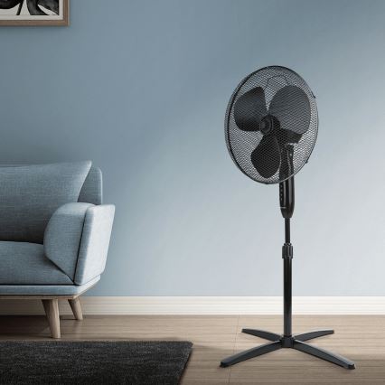 ZEVENTI - Stāvošais ventilators 40 W/230 V, Ø 40 cm, melns