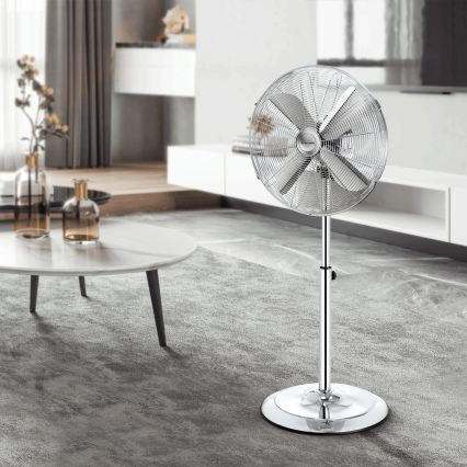 ZEVENTI - Ventilators uz statīva FLOW 50 W/230 V 125 cm spīdīgs hroms