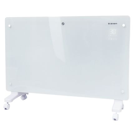 ZEVENTI - Viedais sienas uzstādāmais elektriskais tiešsildītājs/konvektors ar LCD displeju 1000/2000W/230V Wi-Fi balta