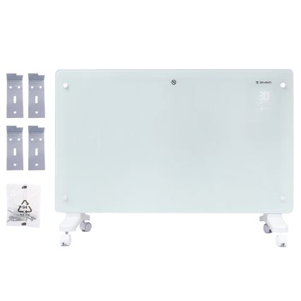 ZEVENTI - Viedais sienas uzstādāmais elektriskais tiešsildītājs/konvektors ar LCD displeju 1000/2000W/230V Wi-Fi balta