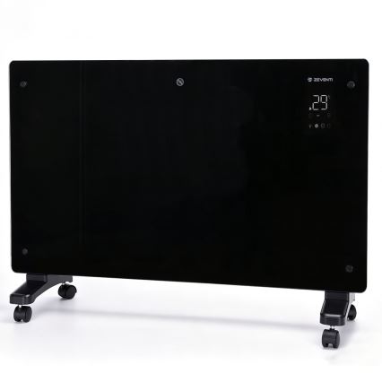 ZEVENTI - Viedais sienas elektriskais sildītājs/konvektors ar LCD displeju 1000/2000W/230V Wi-Fi melns
