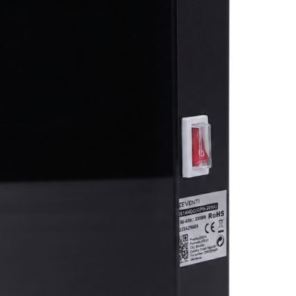 ZEVENTI - Viedais sienas elektriskais sildītājs/konvektors ar LCD displeju 1000/2000W/230V Wi-Fi melns