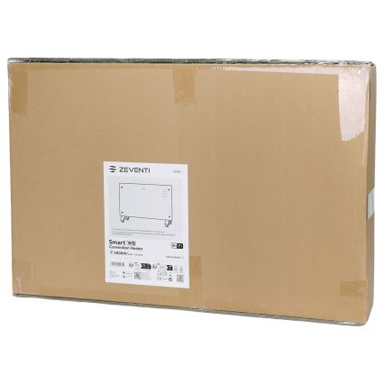 ZEVENTI - Viedais sienas elektriskais sildītājs/konvektors ar LCD displeju 1000/2000W/230V Wi-Fi melns
