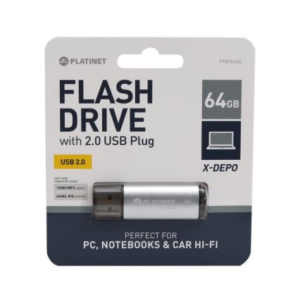 Zibatmiņa USB 64GB Sudraba