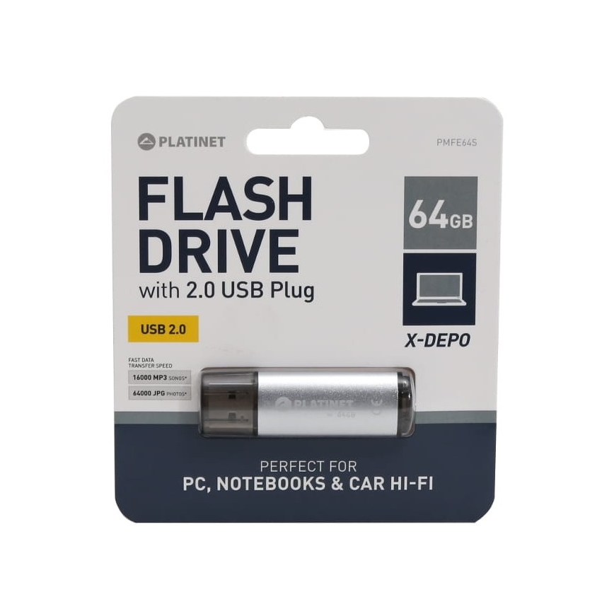 Zibatmiņa USB 64GB Sudraba
