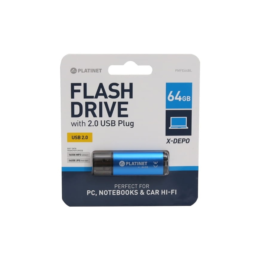 Zibatmiņa USB 64GB Zila