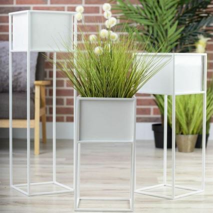 Ziedu statīvs 70x24 cm balts