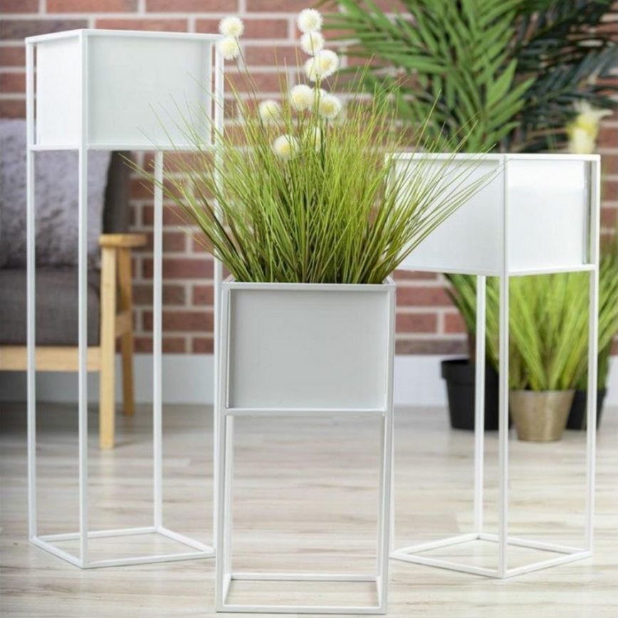 Ziedu statīvs 70x24 cm balts