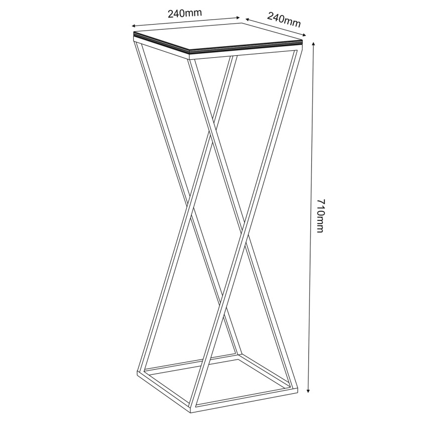 Ziedu statīvs 70x24 cm, balts