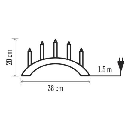 Ziemassvētku svečturis 5xE10/15W/230V balts