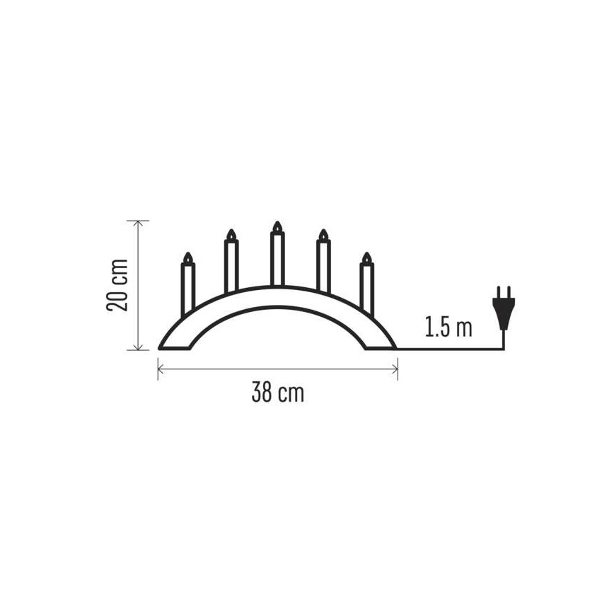 Ziemassvētku svečturis 5xE10/15W/230V balts