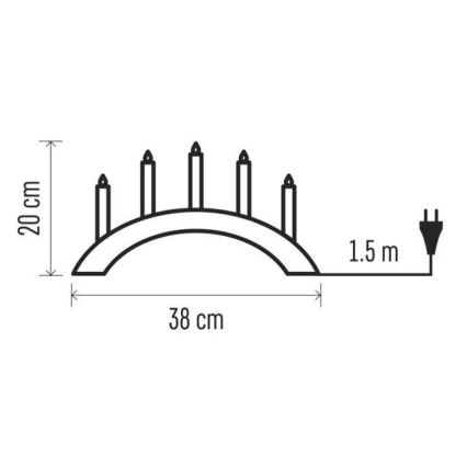 Ziemassvētku svečturis 5xE10/15W/230V pelēks