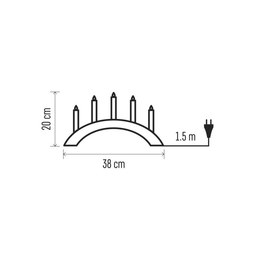 Ziemassvētku svečturis 5xE10/15W/230V pelēks