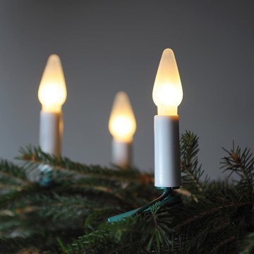 Ziemassvētku virtene FELICIA 16xE10 13,5m silti balta, Izgatavots Eiropā