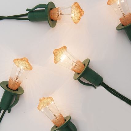 Ziemassvētku virtene LANTERN 12xE10/10,7m silti balta, Izgatavots Eiropā