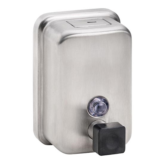 Ziepju dozators 9,7x15 cm no nerūsējošā tērauda, sudraba krāsā