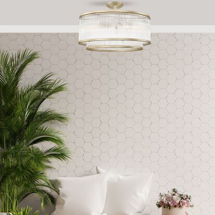 Zuma Line - Virsmas griestu lustra 6xE14/60W/230V misiņš