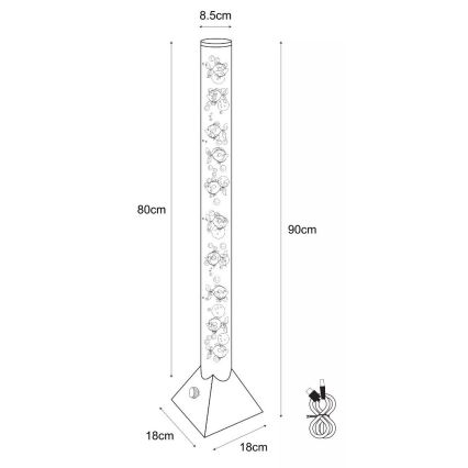 Zuma Line - LED RGB Grīdas stāvlampa LED/3,6W/5V