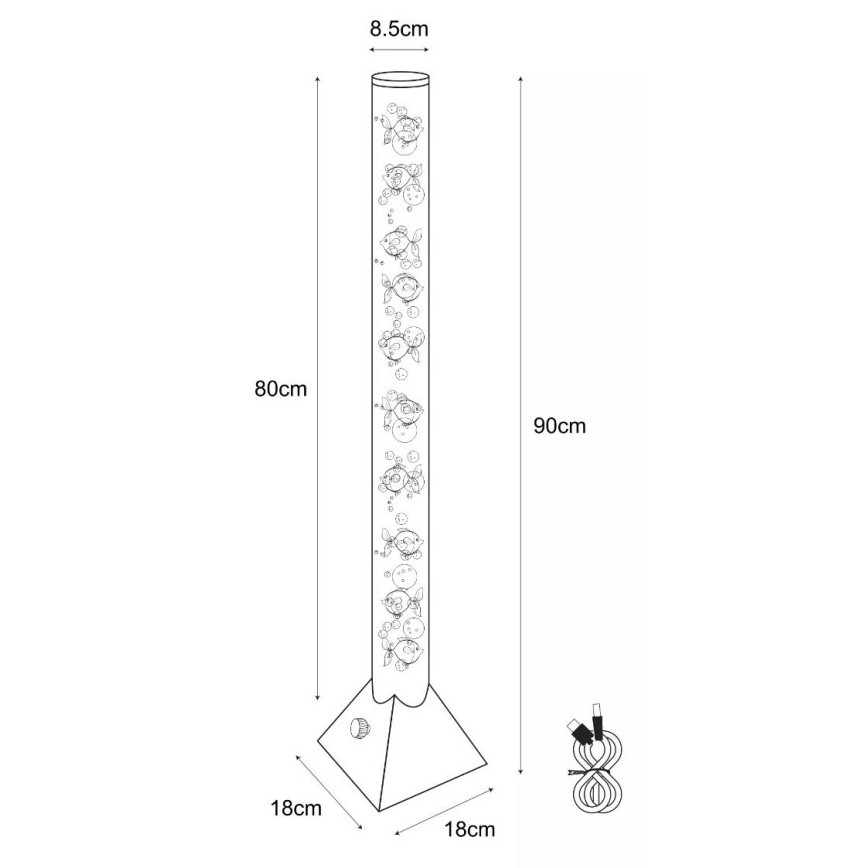 Zuma Line - LED RGB Grīdas stāvlampa LED/3,6W/5V