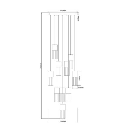 Zuma Line - LED karājamā lustra ar kabeli LED/50W/230V, zelta krāsā
