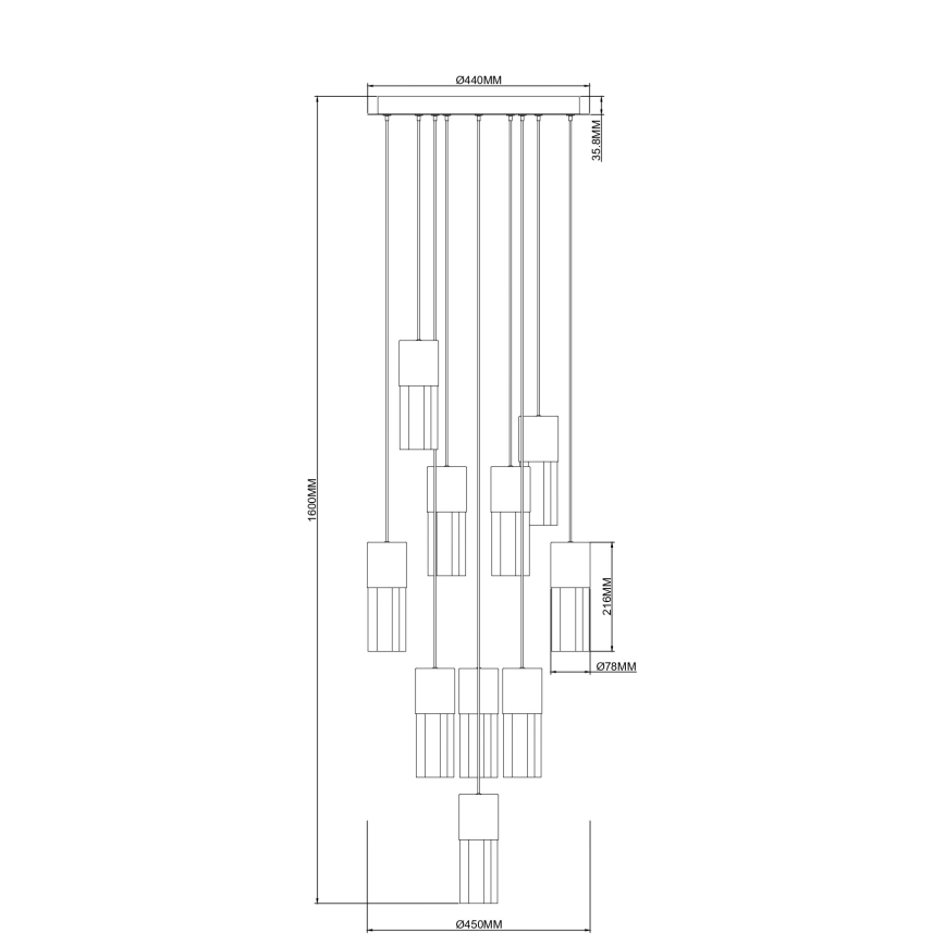 Zuma Line - LED karājamā lustra ar kabeli LED/50W/230V, zelta krāsā