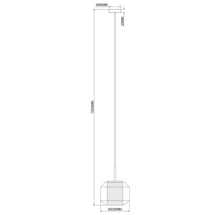Zuma Line - Pakaramā lampa ar kabeli 1xE27/25W/230V Ø 22 cm zelta/melna