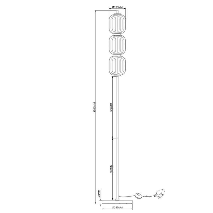 Zuma Line - LED grīdas lampa LED/20W/230V zelta krāsas
