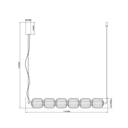 Zuma Line - LED lustra uz troses LED/50W/230V zelta