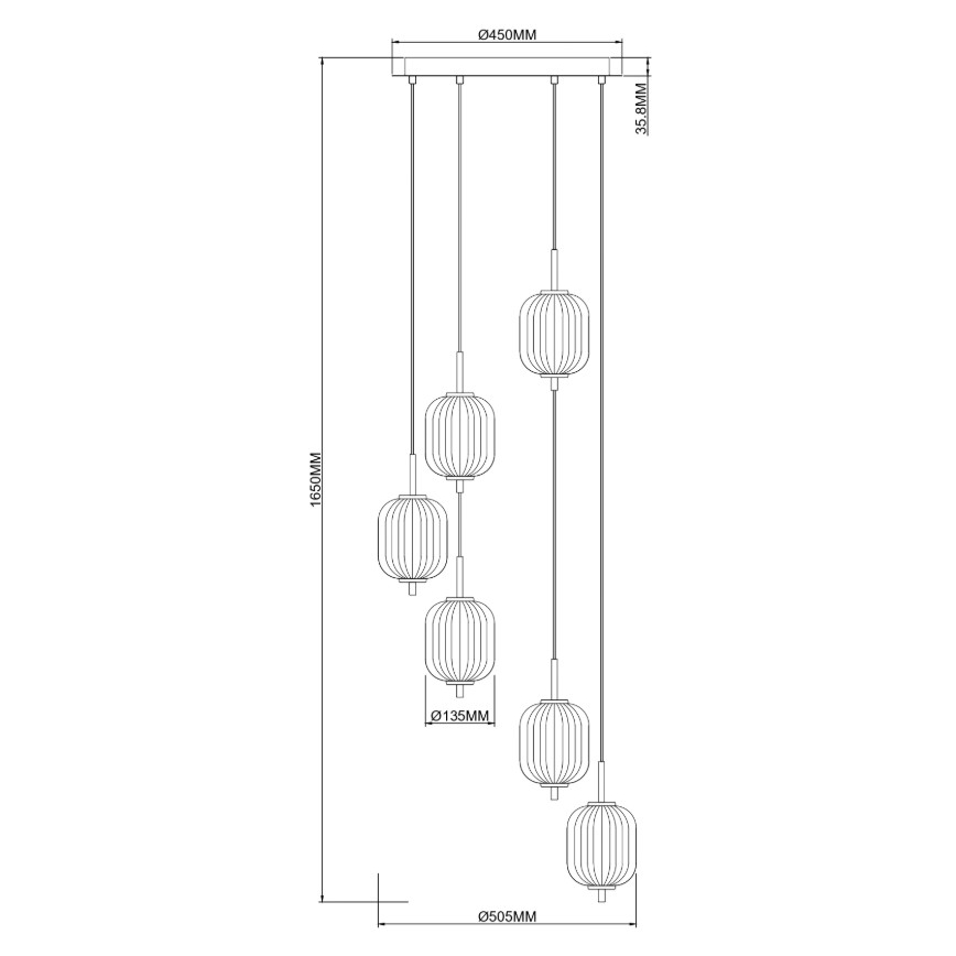 Zuma Line - LED lustra uz troses, LED/34W/230V, Ø 50,5 cm, zelta