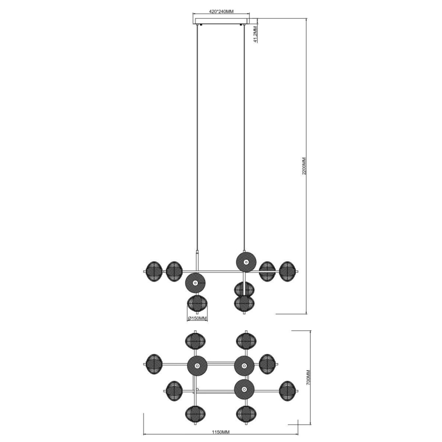Zuma Line - zeltaina LED lustra uz troses LED/63W/230V