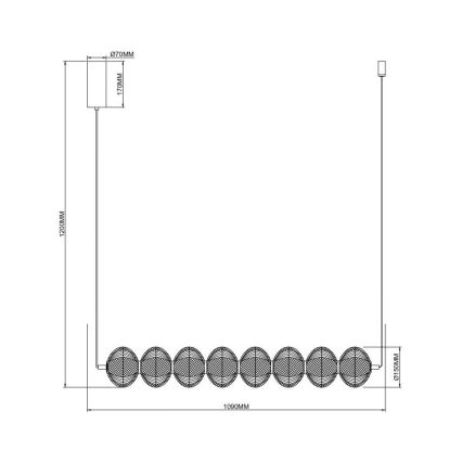 Zuma Line - LED lustra uz kabeļa LED/50W/230V zelta krāsā
