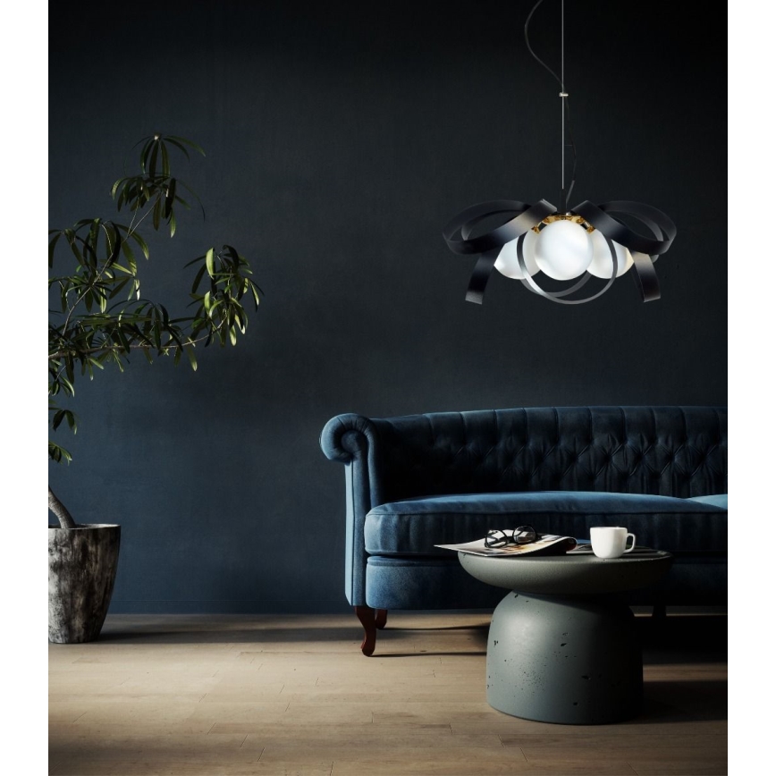 Zuma Line - Lustra ar auklu 4xE14/40W/230V melna