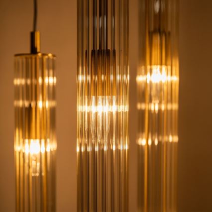 Zuma Line - pakaramā lampa uz stieples 3xE14/7W/230V, zelta krāsā