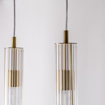 Zuma Line - Piekaramā lustra uz troses 4xE14/7W/230V zelta krāsā