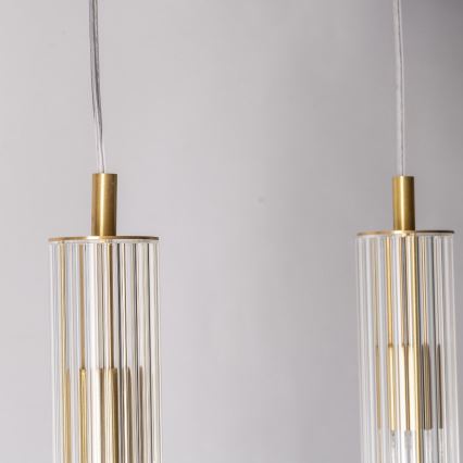 Zuma Line - Piekaramā lustra uz troses 4xE14/7W/230V zelta krāsā