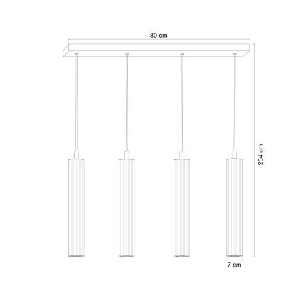 Zuma Line - Piekaramā lustra uz troses 4xE14/7W/230V zelta krāsā