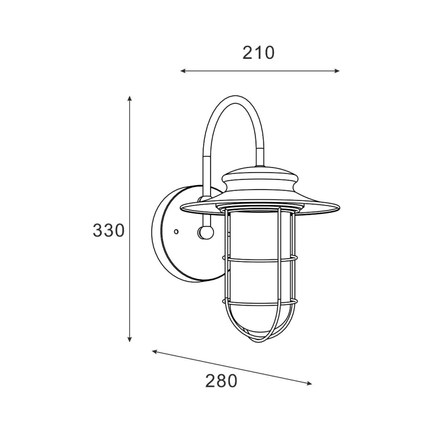 Zuma Line - Āra sienas lampa 1xE27/60W/230V IP44 melna