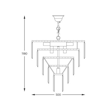 Zuma Line - Lustra ar ķēdi 10xE14/40W/230V zelta