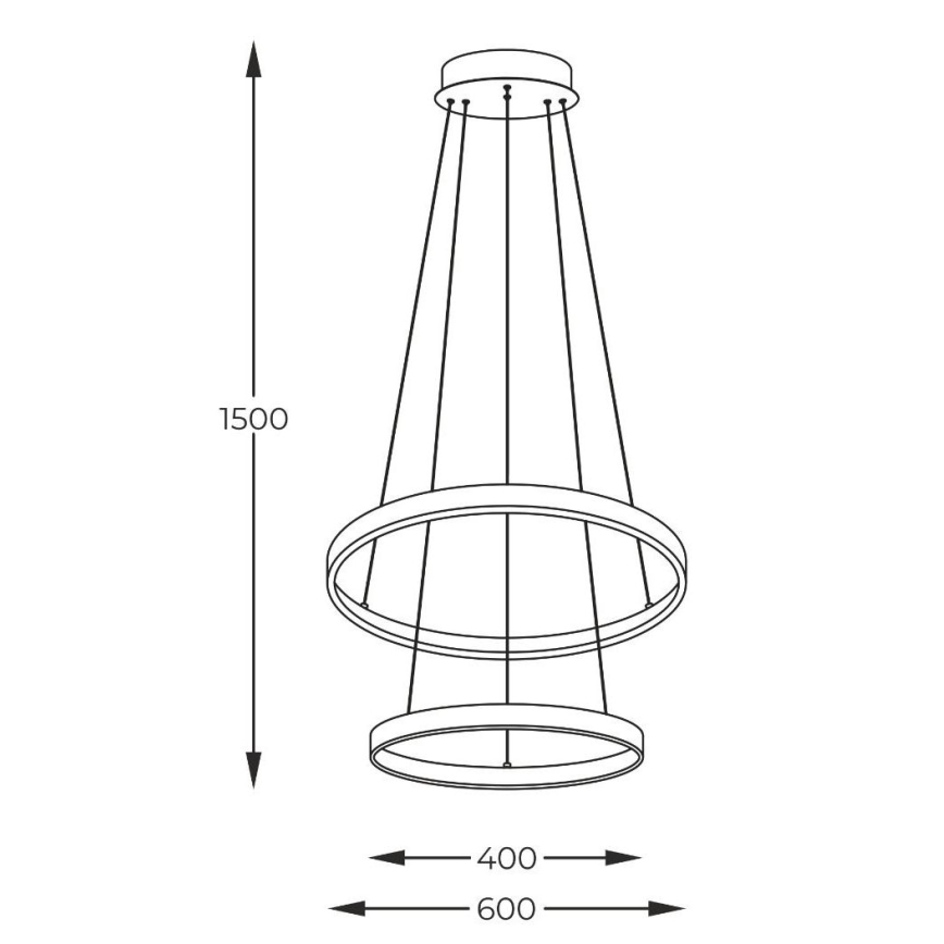 Zuma Line - LED Lustra ar auklu LED/50W/230V 3000/4000/6000K d. 60 cm melna