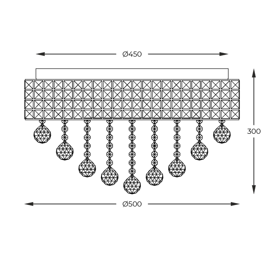 Zuma Line - Griestu lampa 9xG9/25W/230V d. 50 cm spīdīgi hromēts
