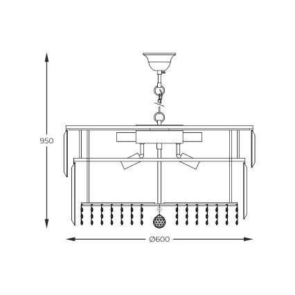 Zuma Line - Lustra ar ķēdi 16xE14/40W/230V d. 60 cm zelta