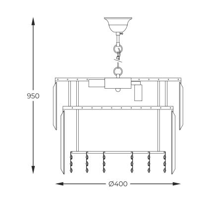 Zuma Line - Lustra ar ķēdi 8xE14/40W/230V d. 40 cm zelta