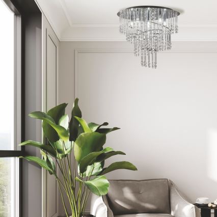 Zuma Line - Eleganta griestu lampa 6xG9/25W/230V, Ø 45 cm, spīdīgs hroms/caurspīdīgs stikls